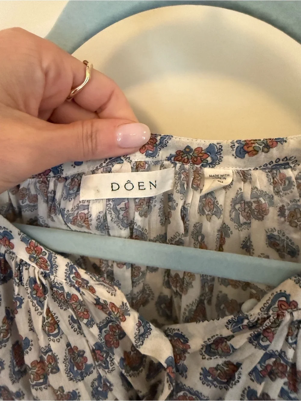 Doen June Top in Ivory Meadow - Size XS